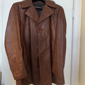 Men's Brown Leather Coat